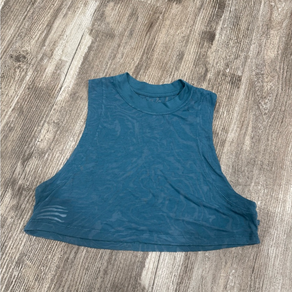 LULULEMON Crop Tank Top - Teal Blue